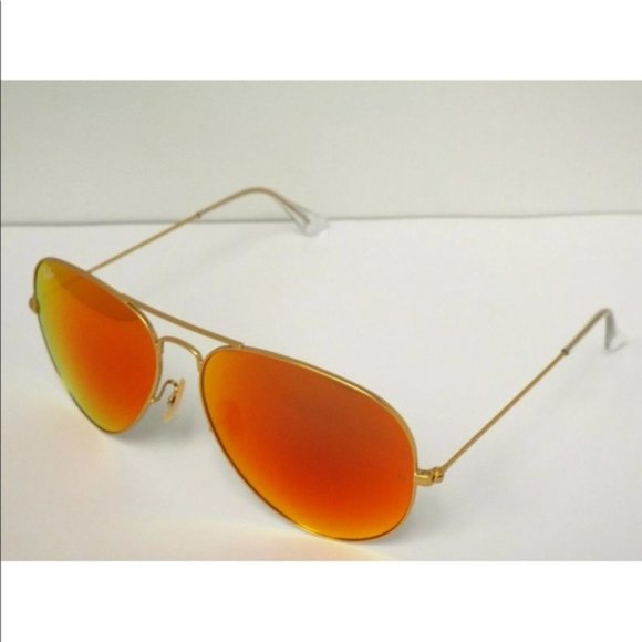 Brand New Rayban Unisex aviator Sunglass 3025 Gold/Orange Mirror 58-14-130 - Picture 5 of 6